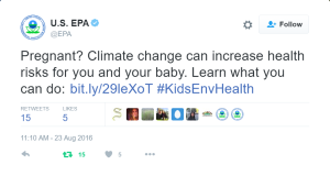 U.S. EPA on Twitter- -Pregnant- Climate change can increase health risks for you and your baby. Learn what you can do- https---t.co-7BOJLeCoqu #KidsEnvHealth-.clipular