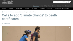 Calls to add ‘climate change’ to death certificates – New study demands ‘climate change’ be added as ‘pre-existing condition’