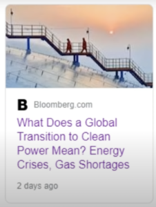 Bloomberg News’ moment of clarity! ‘Global Energy Crisis Is the First of Many in the Clean-Power Era’ – ‘What does a Global Transition to Clean Energy Mean? Energy Crises, Gas Shortages’