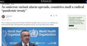 A ‘radical’ UN climate style ‘pandemic treaty’ for viruses!? World Health Organization agrees to negotiate a ‘pandemic treaty’ to prevent next outbreak