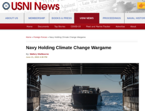 US Navy to Hold Table-Top Climate Change War Game
