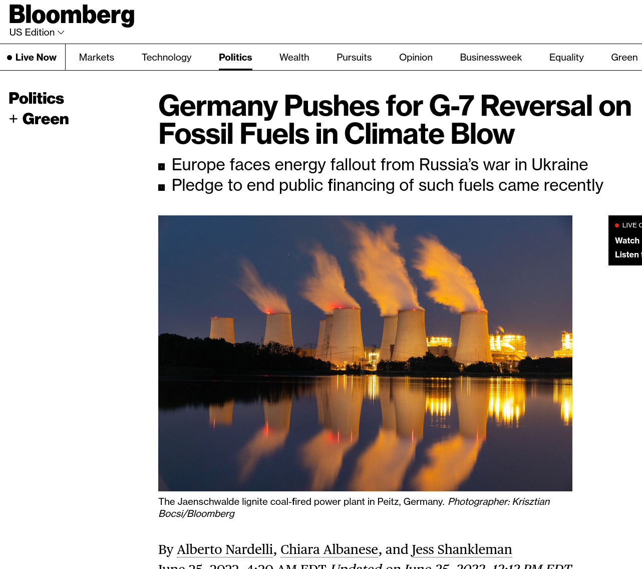 Cheers! ‘Climate backtracking’: Germany Pushes for G-7 Reversal on Fossil Fuels in Climate Blow – ‘U-turn in global efforts to fight climate change’