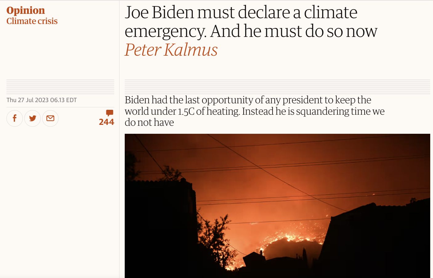 Dumper Diving NASA Climate Scientist Peter Kalmus: ‘Biden must declare a climate emergency’ – Admit he has ‘bottomless grief’ because ‘we are losing Earth’ & seeks to ‘end’ fossil fuels