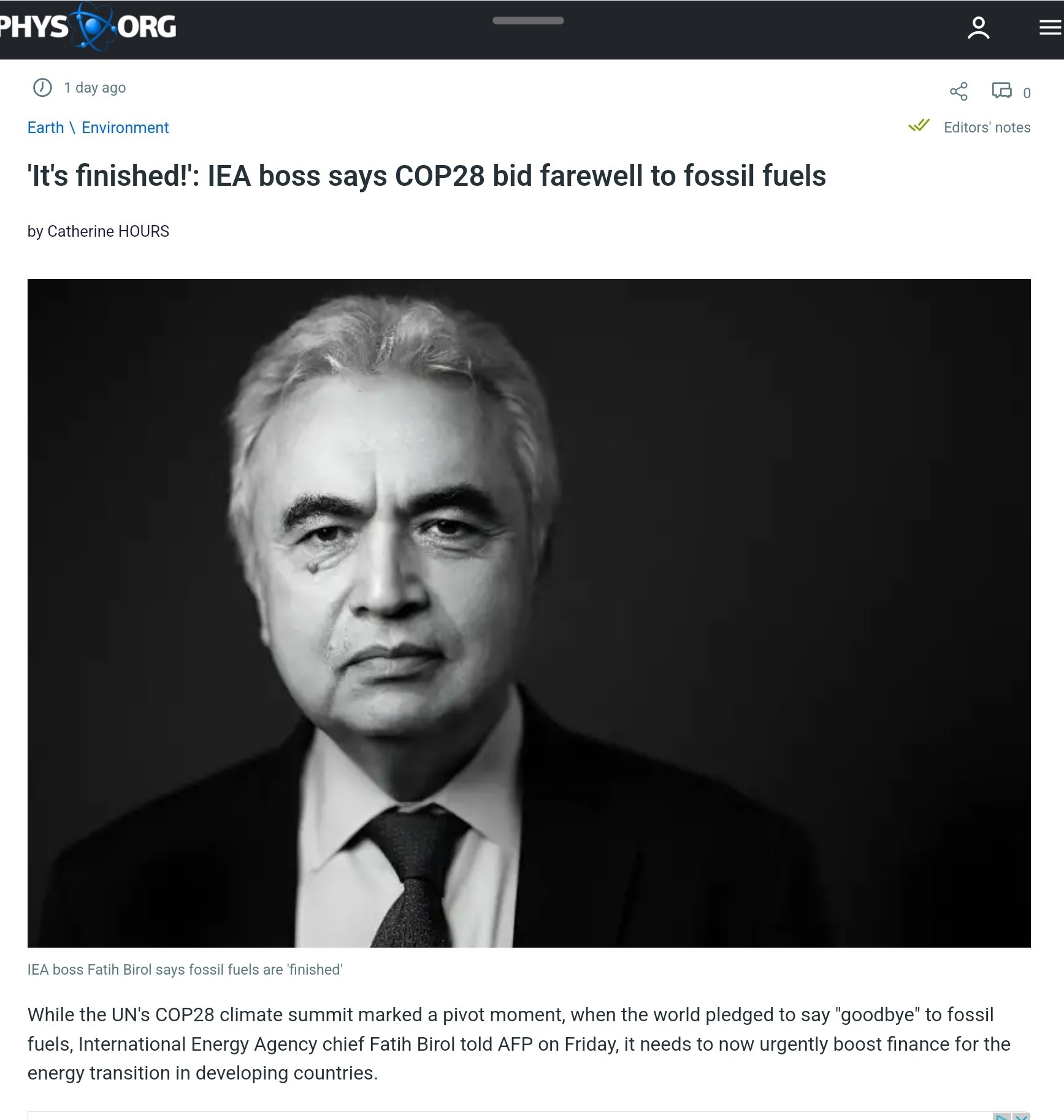 ‘It’s finished!’: IEA boss Faith Birol says COP28 bid farewell to ...