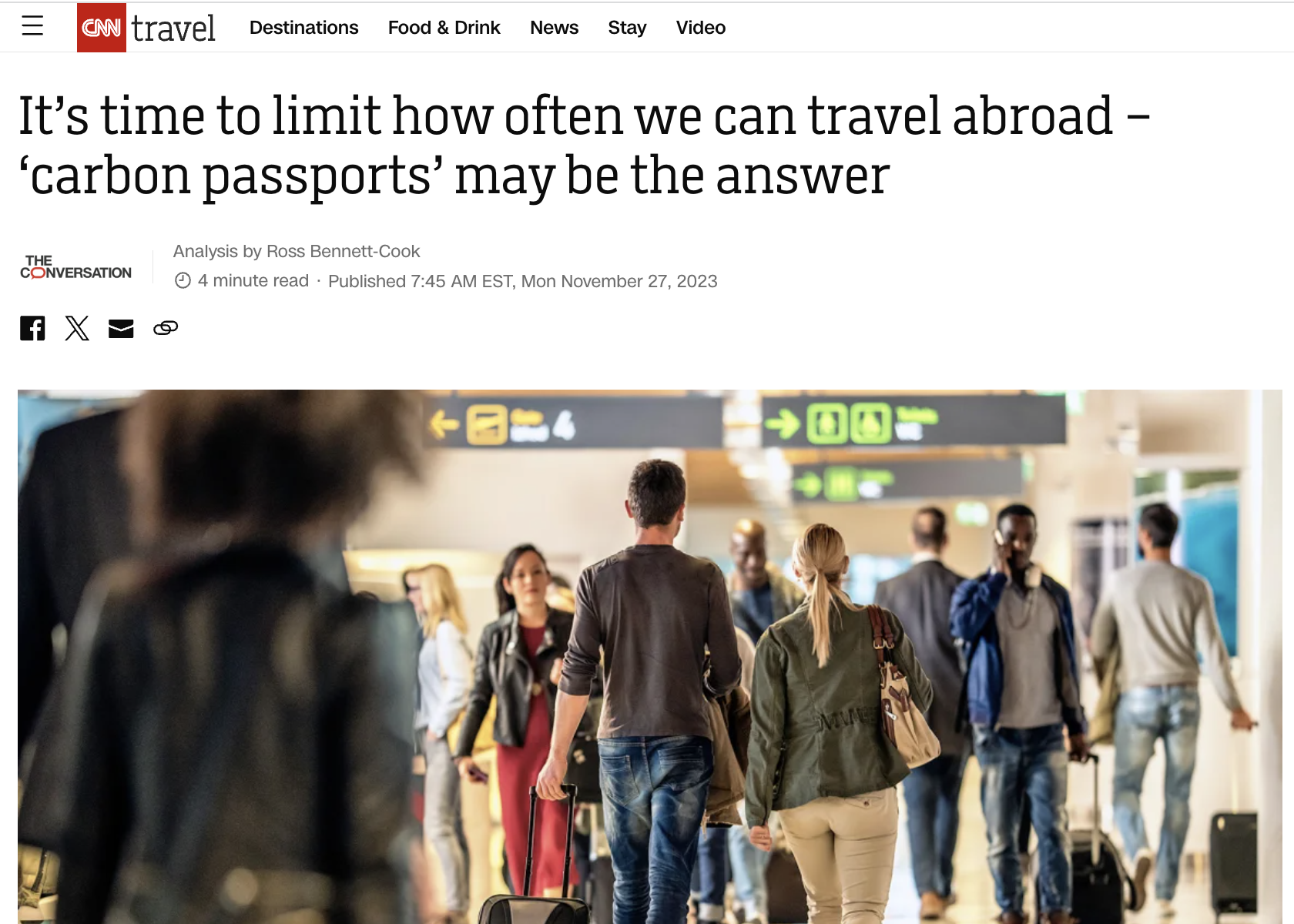 CNN: ‘It’s time to limit how often we can travel abroad – ‘Carbon Passports’ may be the answer’ –  ‘Drastic changes to our travel habits are inevitable’ – Suggests restrictions will be ‘forced’ upon public