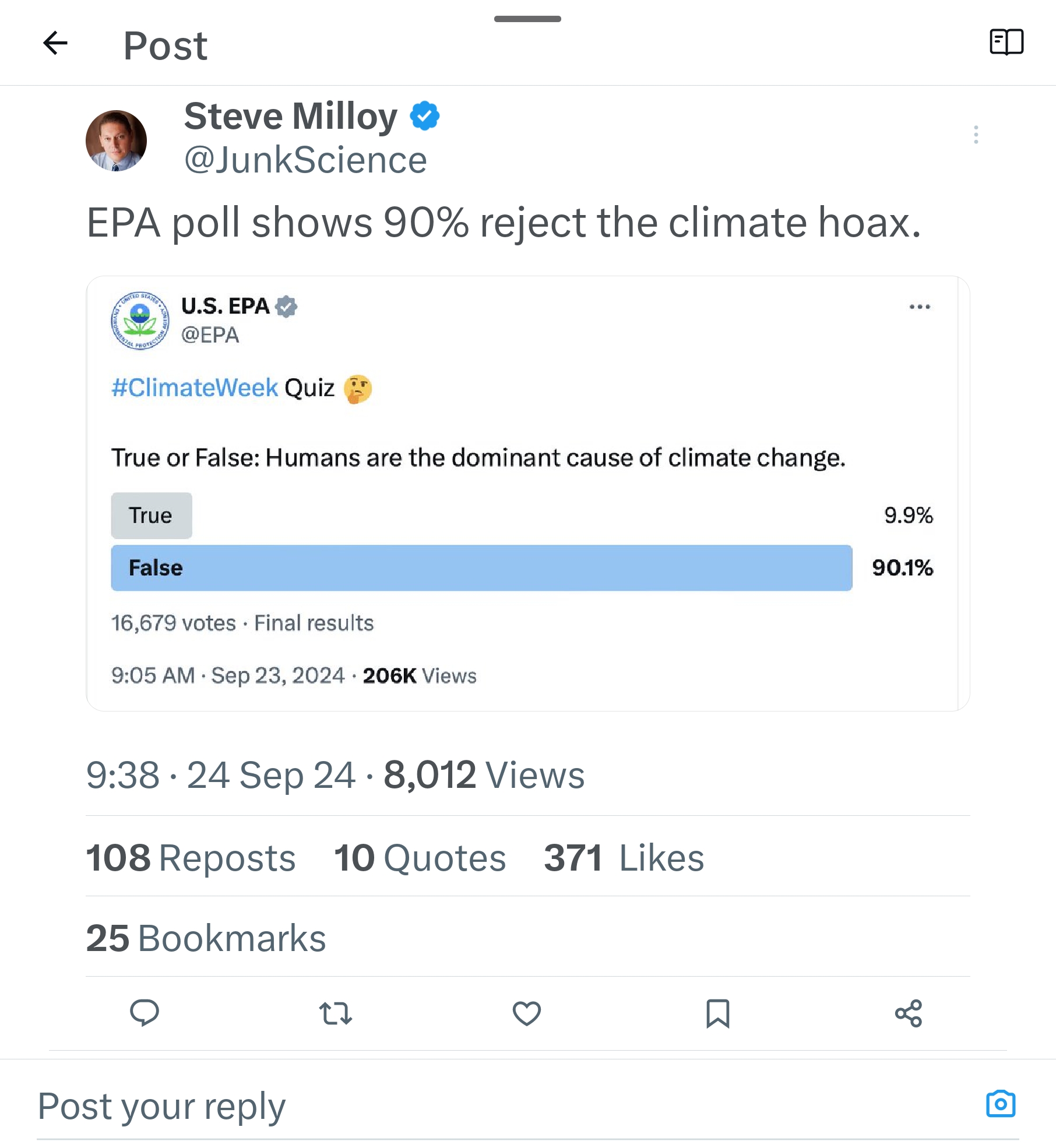 EPA shock X poll: 90% reject the climate fears – EPA’s ‘climate quiz ...