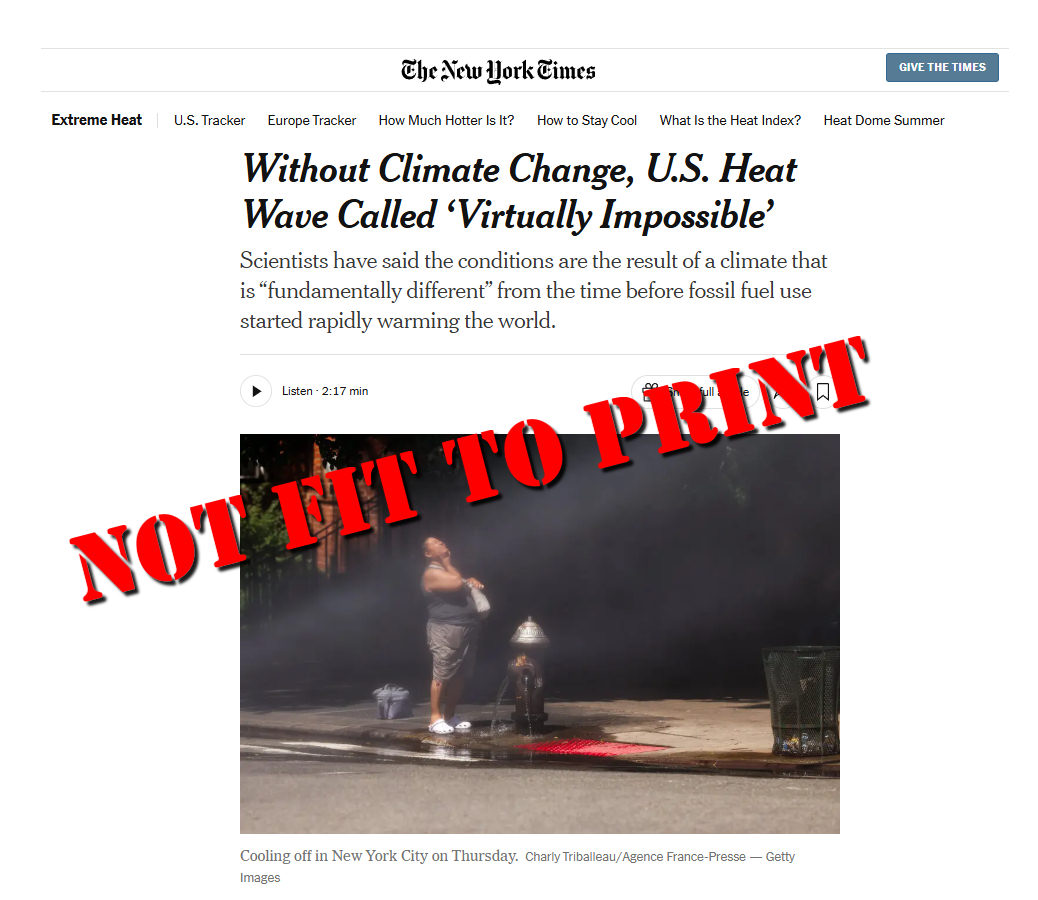 No, New York Times, Climate Change Isn’t Causing Modern Heat Waves